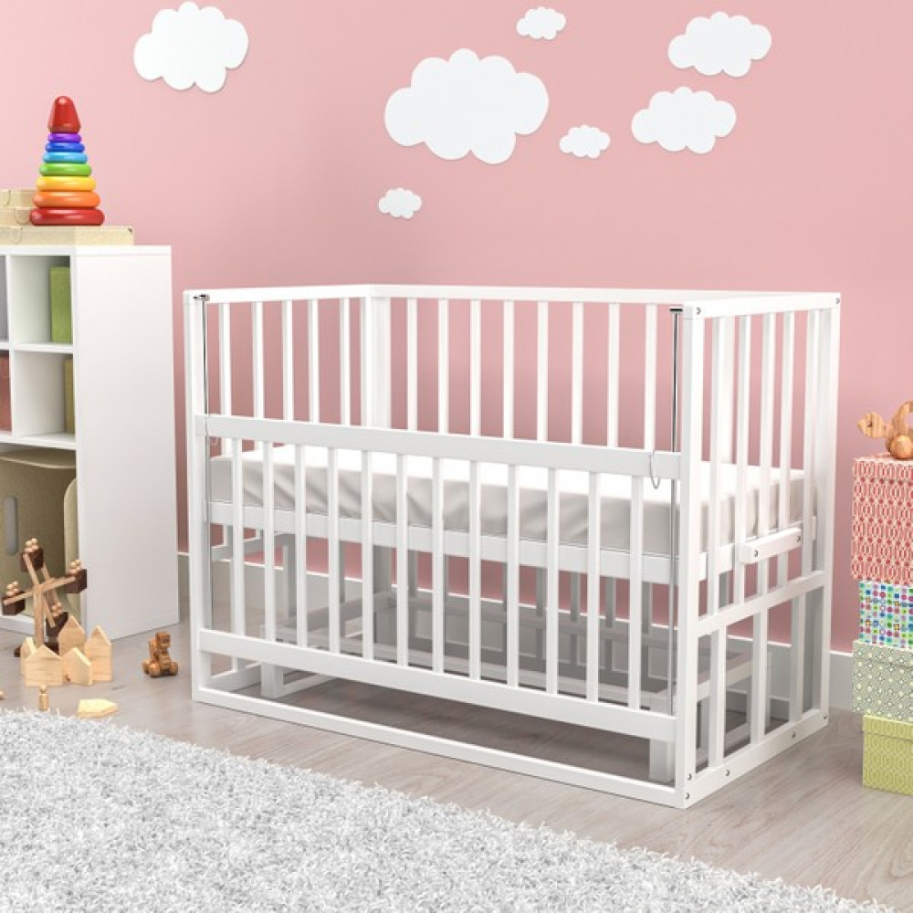 Alyans Sallanan Ahşap Park Beşik, Kademeli, Asansörlü 70 x 130 Beyaz Beşik Fiyatı