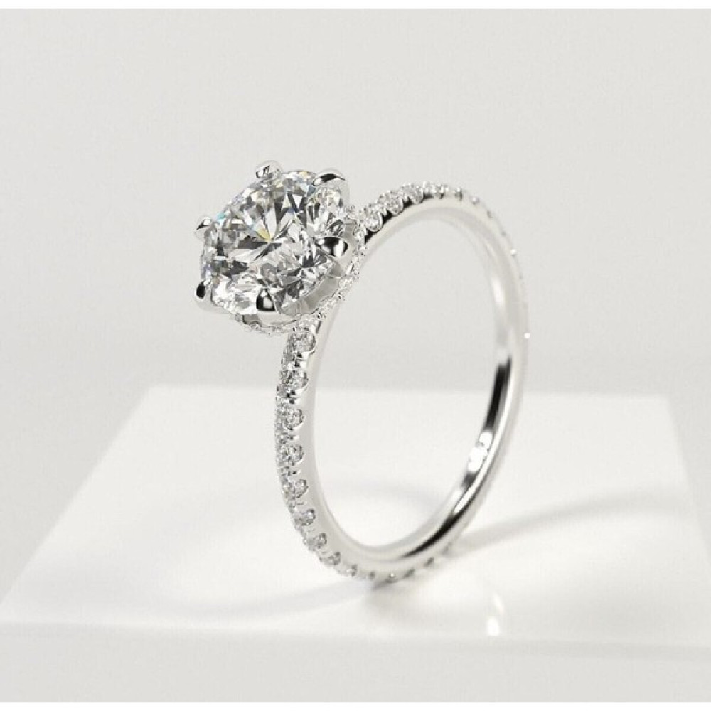 Alyans Star Zirconia 6 Tırnak Gümüş Tektaş - Beyaz - 19 Gümüş Yüzük Fiyatı