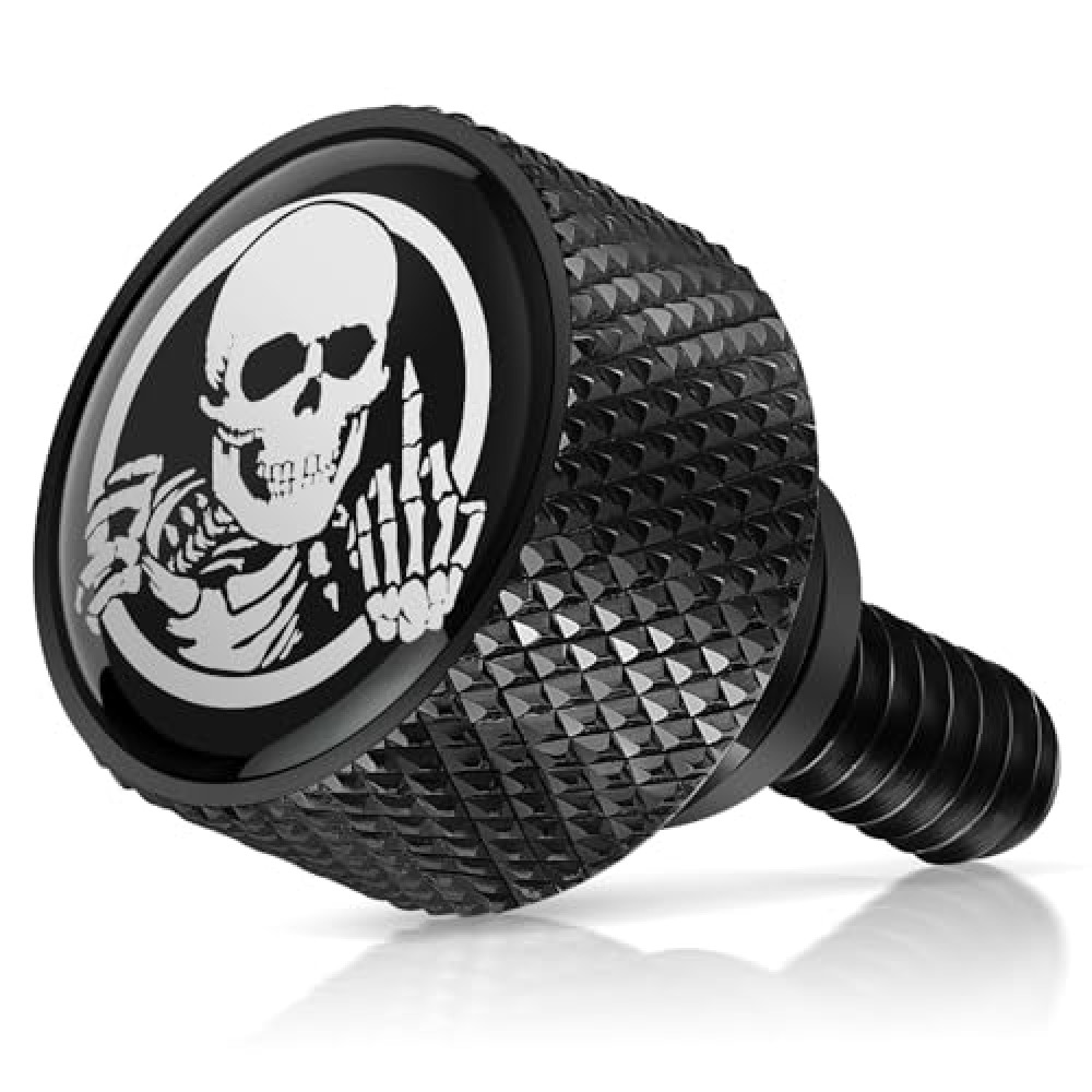 AMAZICHA Stainless Seat Bolt Fender Rear Seat Screw Skull Pattern Black 1/4"-20 Thread Compatible with 1997-2024 Harley Davidson Touring XG XL Dyna Softail Sportster CVO Fatbob
