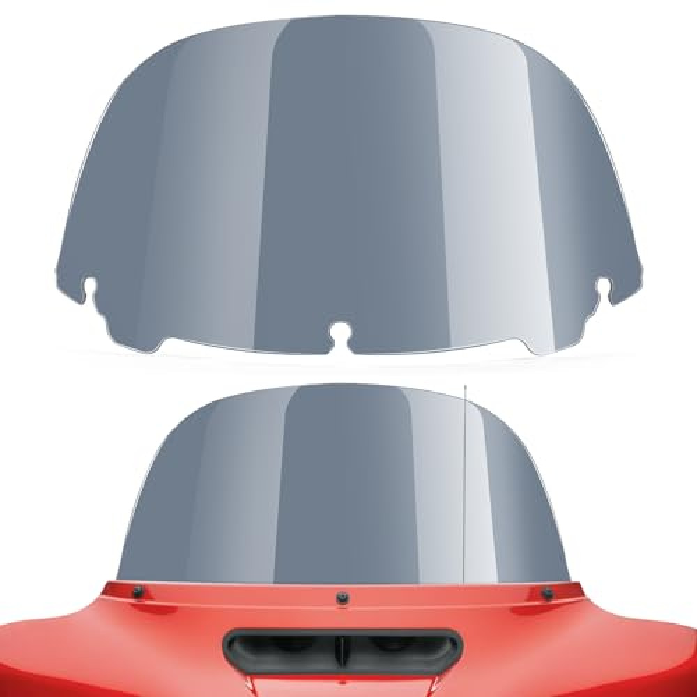 Amazicha Windshield Round 10" Windscreen Wind Splitter Compatible with Harley Davidson Touring Electra Glide Ultra Classic Street Glide Ultra limited Tri Glide FLHT FLHX 2014-2024 (Smoke )