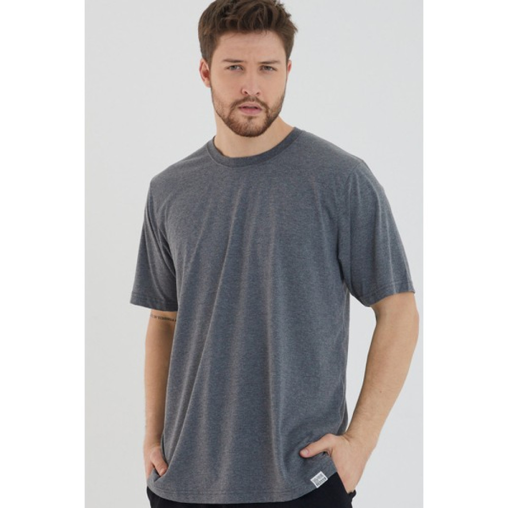 Amazing Crash Antrasit Basic Erkek Bisiklet Yaka Long Kalıp Kısa Kollu T-Shirt Erkek T-shirt Fiyatı