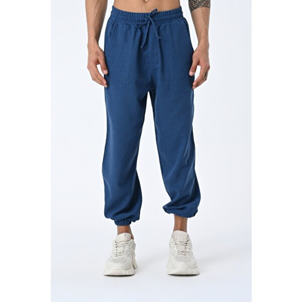 Amazing Crash Erkek Jogger Fit Lastikli Indigo Keten Pantolon Erkek Pantolon Fiyatı