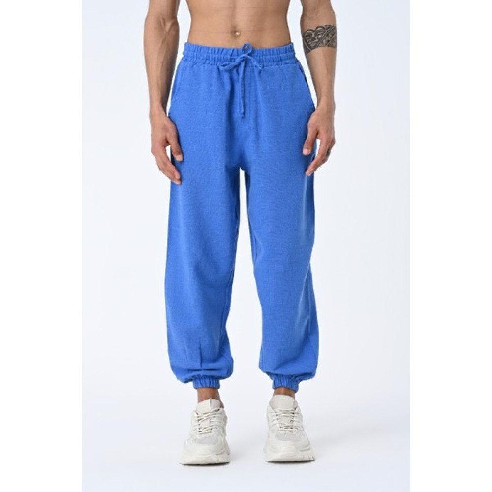 Amazing Crash Erkek Jogger Fit Lastikli Mavi Keten Pantolon Erkek Pantolon Fiyatı