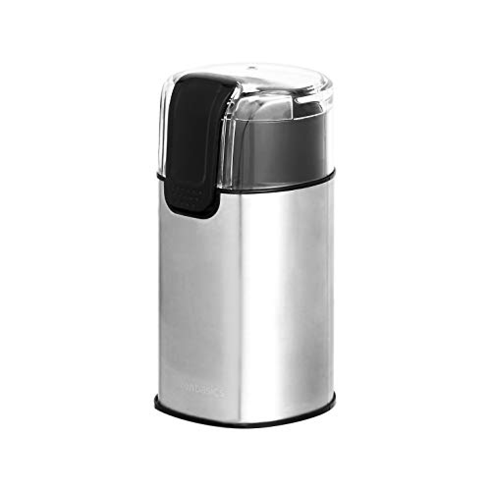 Amazon Basics Electric Coffee Grinder for Home Use, Spice Grinder for Coffee Beans, Herbs, Spices, Grains, Nuts, with Heavy-Duty Stainless Steel Grind Blades, 2.1Oz (60g), 150W, Black & Silver