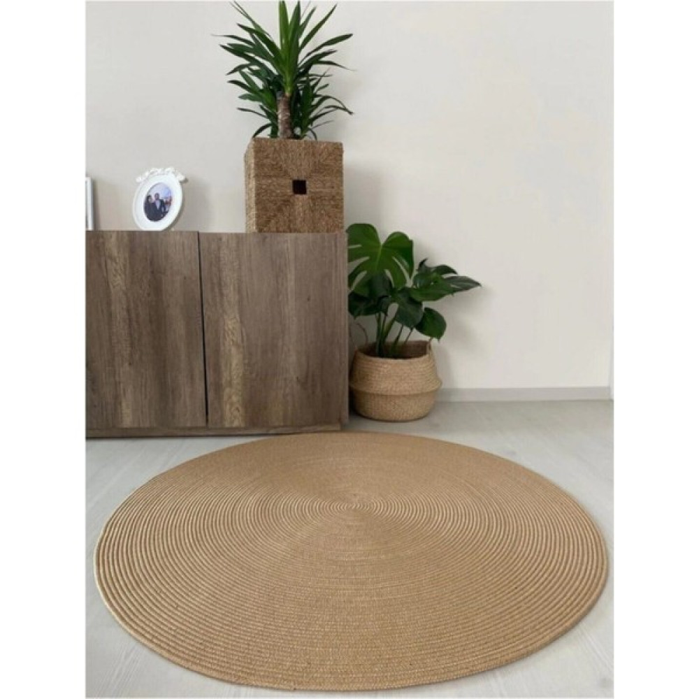 Amazon Ev Dekoratif Jüt Hasırlı El Örgüsü Halı Kilim Ae 305 ( Tüm Ebatlar ) - 90 x 90 cm - Sütlü Kahve Kilim Fiyatı