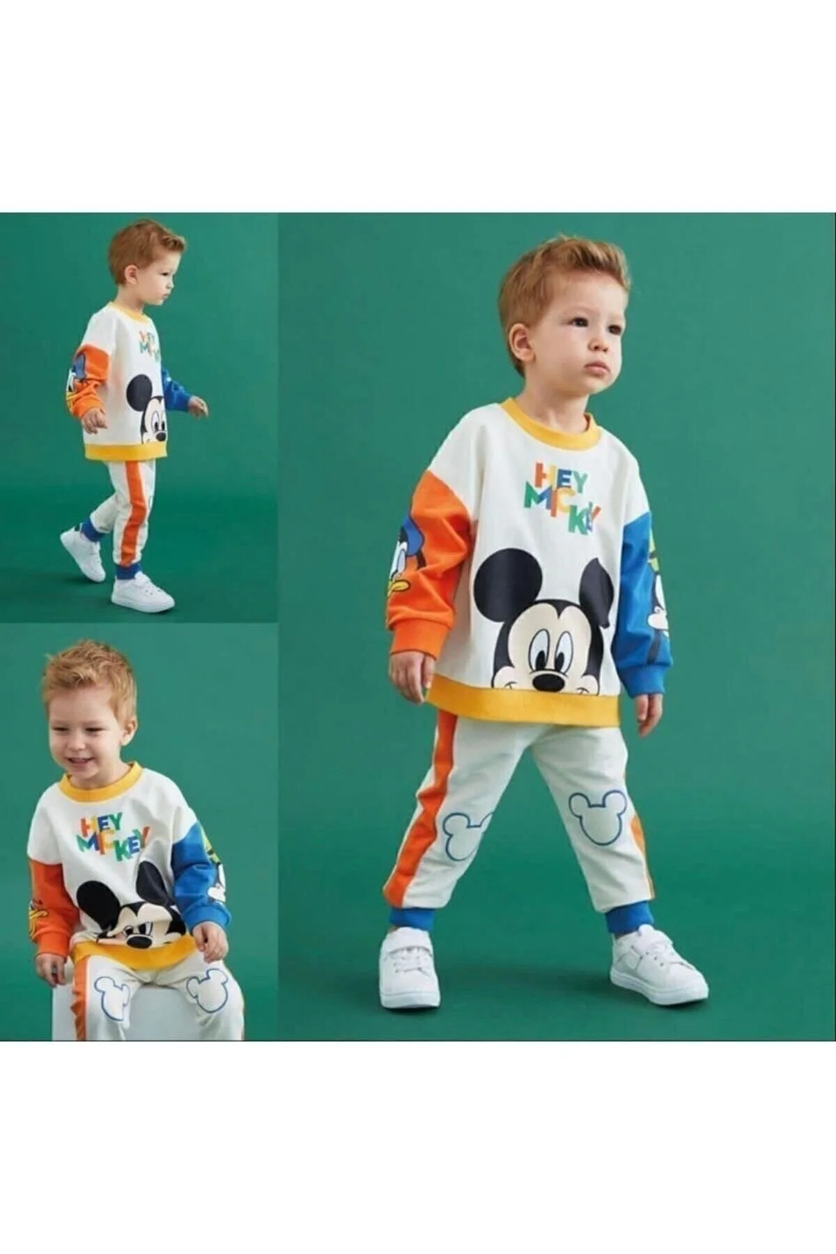 Amazon Ev Erkek Çocuk Mickey Mouse Eşofman Takımı Baharlık 2245( 1 Beden Büyük Alınız) 3-4 Yaş Beden" Kadın Giyim Fiyatı