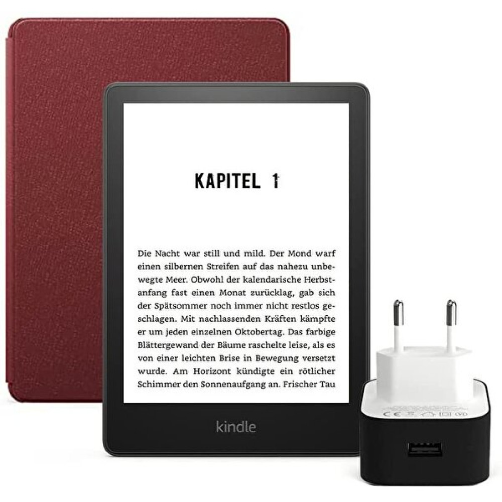 Amazon Kindle Paperwhite 5 6.8" 8 GB Reklamsız E-Kitap Okuyucu - Orijinal Kırmızı Deri Kılıf ve Şarj Adaptörü E-Kitap Okuyucu Fiyatı