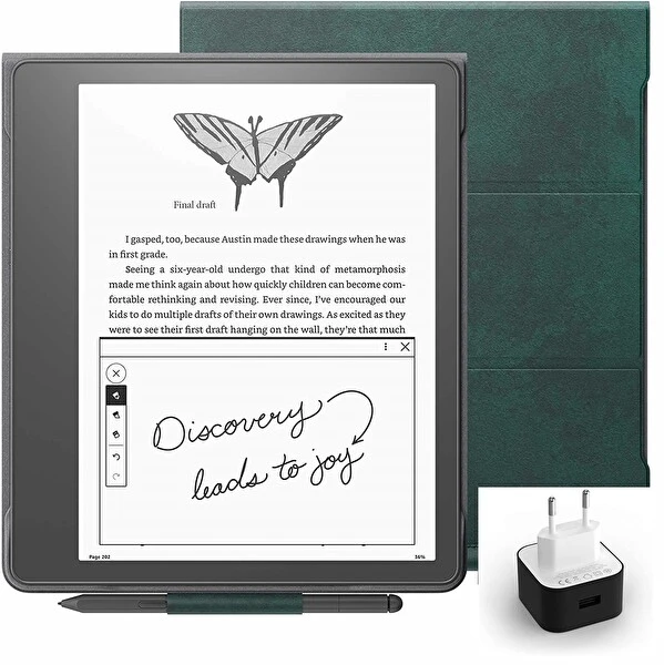 Amazon Kindle Scribe 10.2" 32 GB E-Kitap Okuyucu - Premium Pen - Premium Deri Yeşil Kılıf - Adaptör E-Kitap Okuyucu Fiyatı