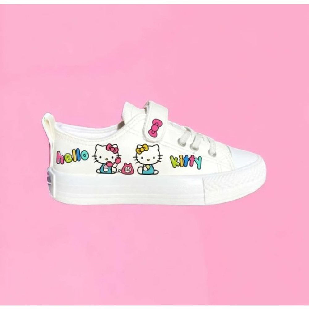 Amazoon Desing Bilek Model Beyaz Deri Hello Kity Baskılı Çocuk Spor Ayakkabı Sneaker Kız Çocuk Günlük Ayakkabısı Fiyatı