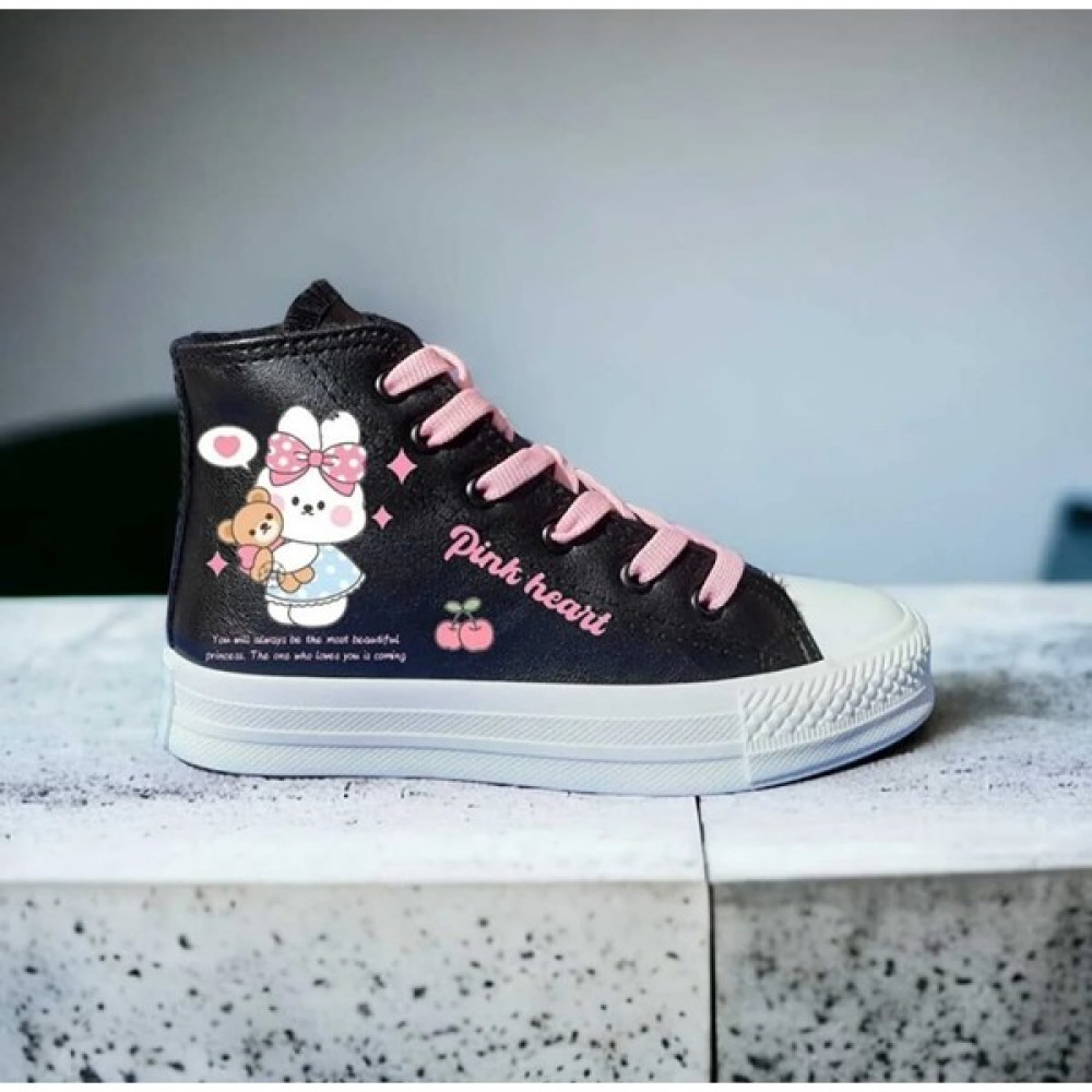 Amazoon Desing Pink Heat Baskılı Çocuk Spor Ayakkkabı Deri Sneaker Kız Çocuk Günlük Ayakkabısı Fiyatı