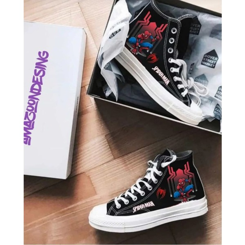 Amazoon Desing Spiderman Örümcek Adam Baskılı Siyah Keten Kumaş Çocuk Spor Ayakkabı Sneaker Erkek Çocuk Günlük Ayakkabısı Fiyatı