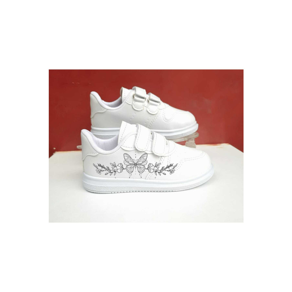 amazoondesing Kelebek Baskılı Kız Çocuk Spor Ayakkabı Sneaker Okul Ayakkabısı ( Hafi?f Dar Kalip ) 29 Beden Spor Ayakkabı Fiyatı