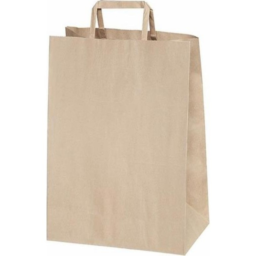 Ambalaj Pazarı Flat Saplı Kraft Kağıt Çanta 22X10X28 - 25 Adet Mutfak Sarf Malzemeleri Fiyatı