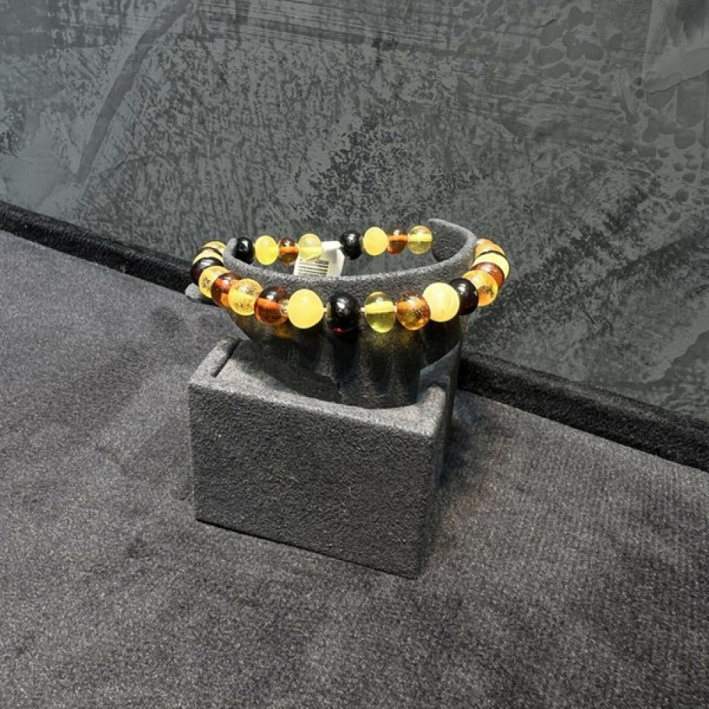 Amber By Mazukna Baltık Damla Kehribar Bileklik Yetişkin Serbest Kesim Çok Renkli Esnek Misina Bileklik - 20 cm - Sarı Saat ve Bileklik Aksesuarı Fiyatı