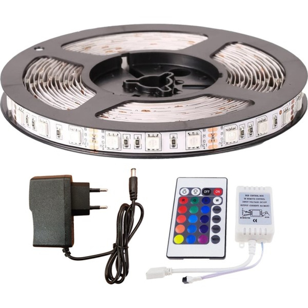 AmberLED Rgb Şerit LED 1 Metre Tak Çalıştır 24 Tuşlu Kumandalı 5050 3 Çipli - 1 m Led Aydınlatmalar Fiyatı