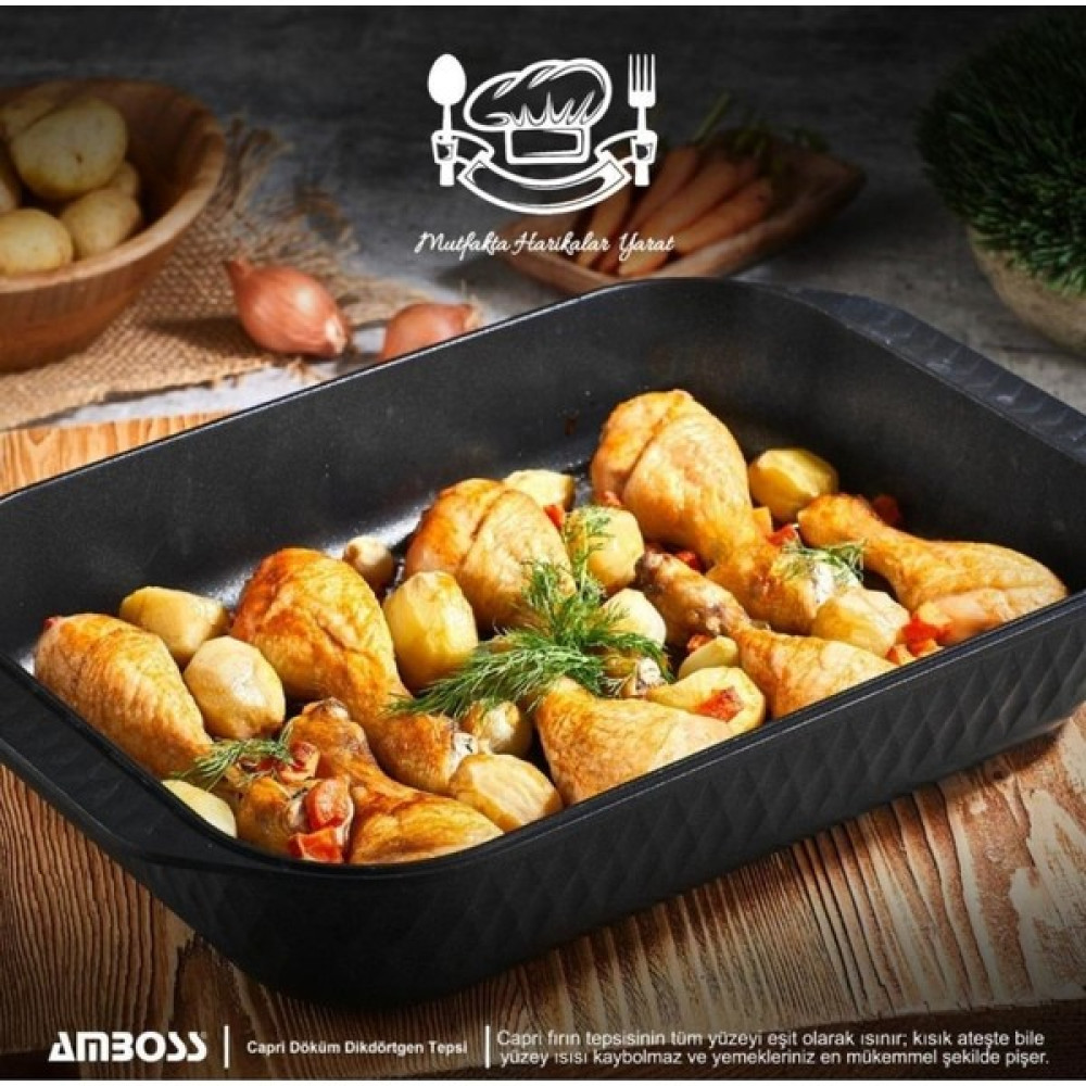 Amboss Capri Döküm Fırın Tepsisi Siyah CAP-7999 Tepsiler / Fırın Kapları Fiyatı