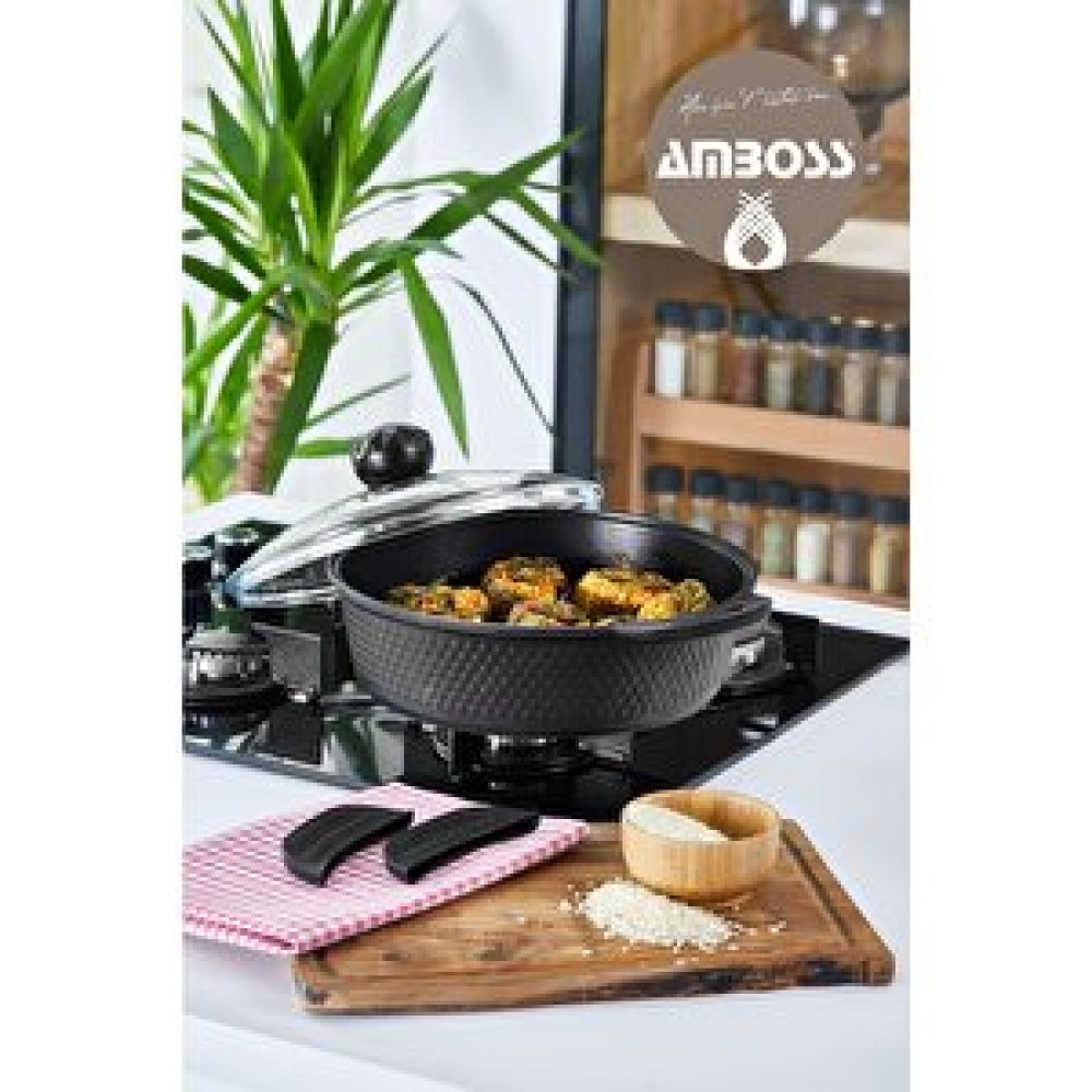 Amboss Kuvars Döküm Basık Tencere 26cm Tencere / Tava Setleri Fiyatı
