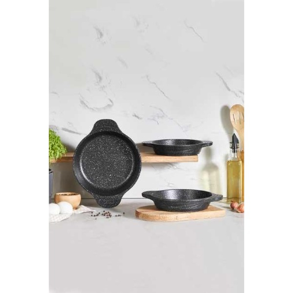 Amboss Odin 3 Parça Granit Sahan Tava Seti Yanmaz Yapışmaz - 16-18-20 cm - Siyah Tavalar Fiyatı