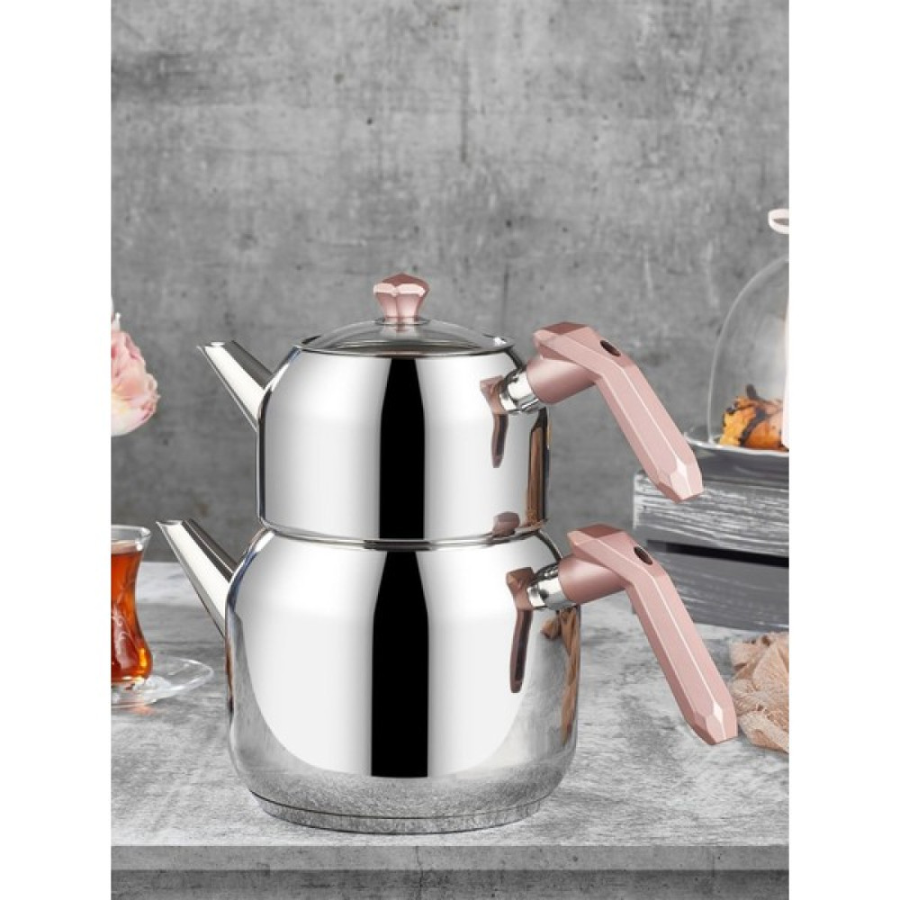 Amboss OPA-6985 Opal Büyük Boy Pembe Çaydanlık Takım Çay / Çaydanlık Setleri Fiyatı
