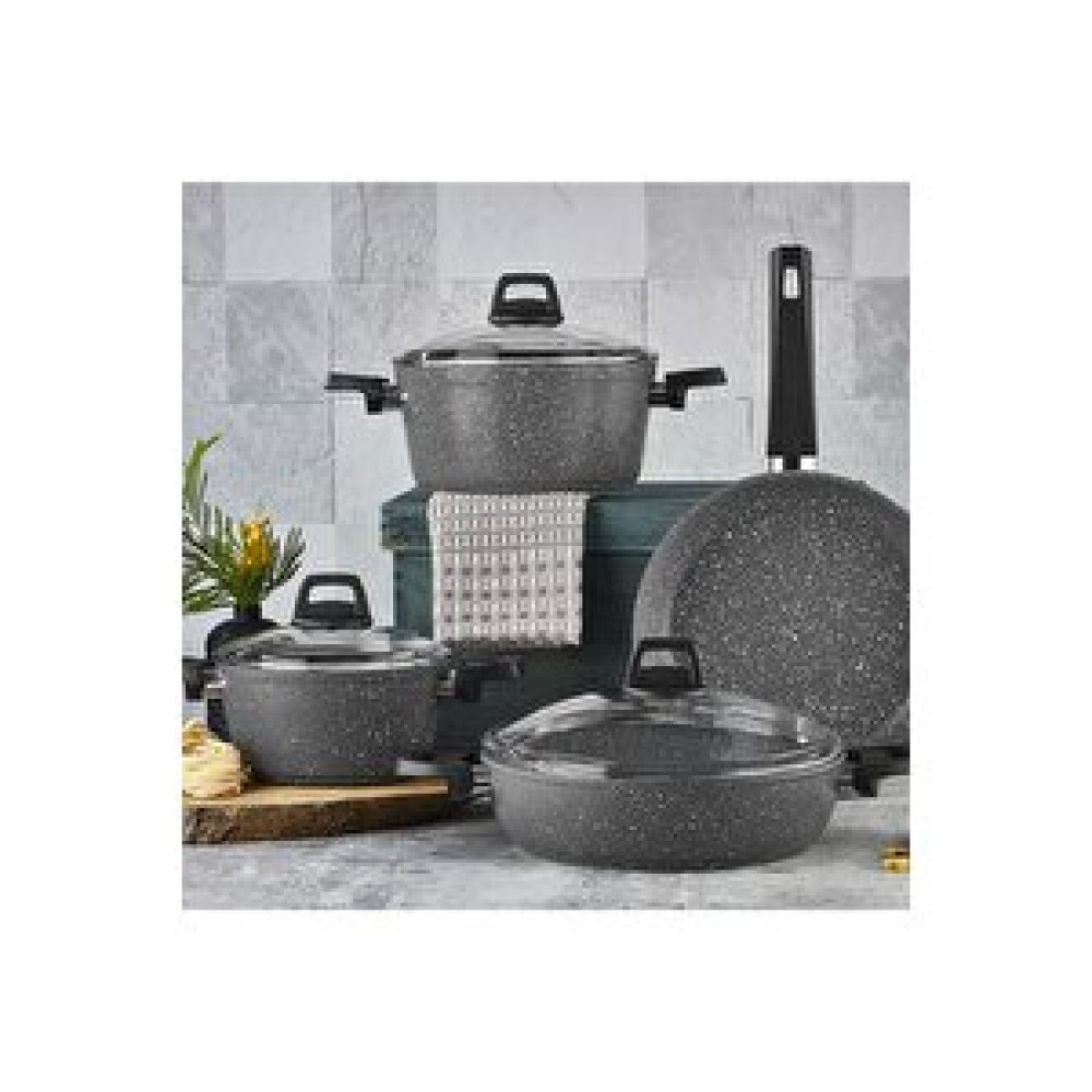 Amboss Orıon 7 Parça Granit Set Gri Tencere / Tava Setleri Fiyatı