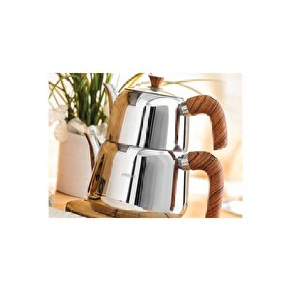 Amboss Pearl Orta Boy Çaydanlık Set Kahverengi Ahşap Sap Çay / Çaydanlık Setleri Fiyatı