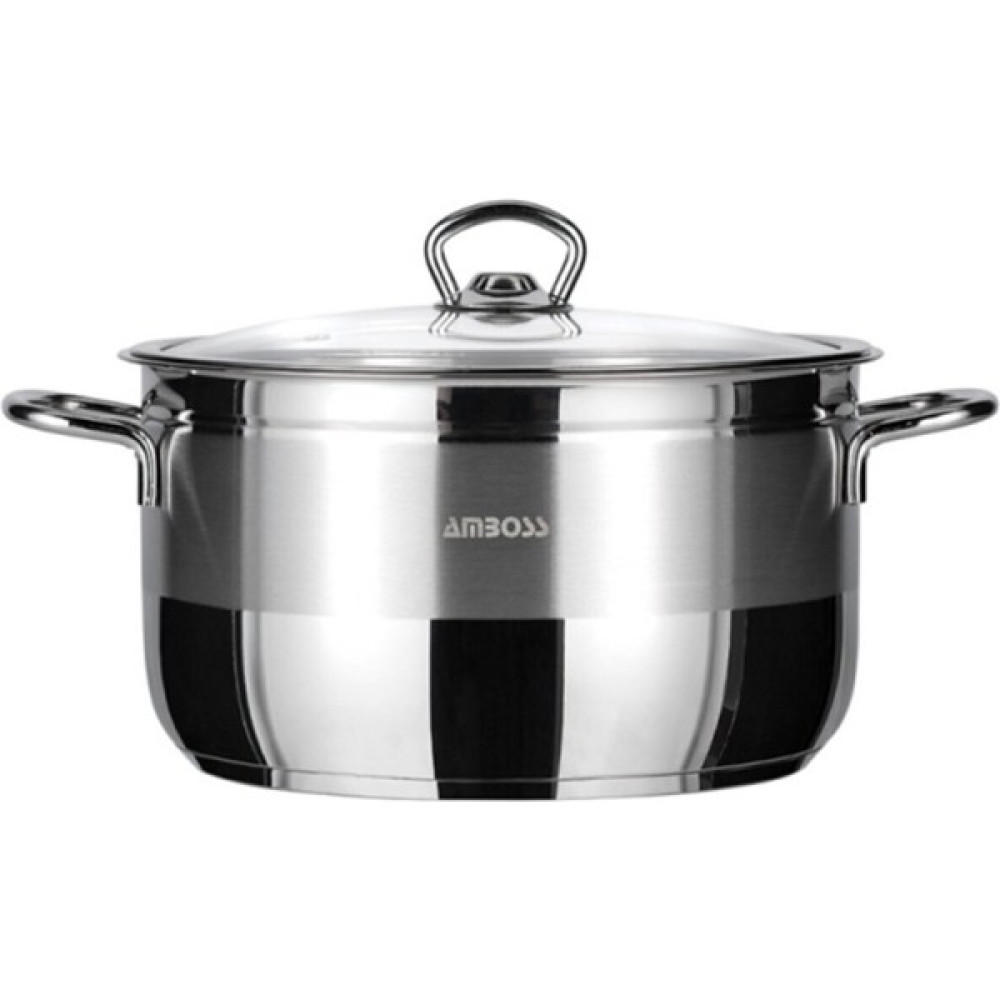 Amboss Saphire 22X12 Derin Tencere Cam Kapak 8699297000386 - Gümüş - 22 cm Tencereler Fiyatı