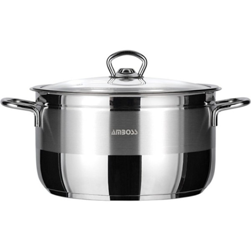 Amboss Saphire 24X14 Derin Tencere Cam Kapak 8699297000387 - Gümüş - 24 cm Tencereler Fiyatı