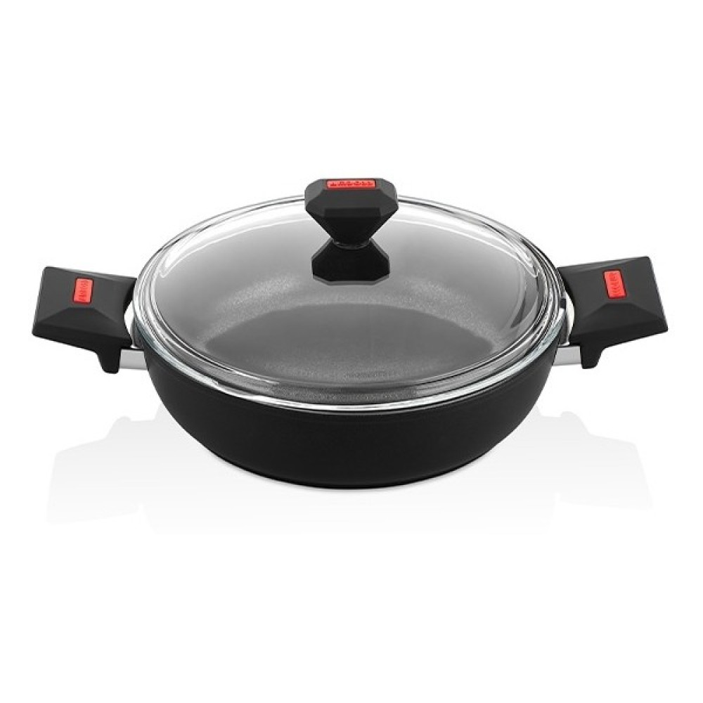 Amboss Storm 24 cm Basık Granit Tencere Cam Kapak Tencere / Tava Setleri Fiyatı