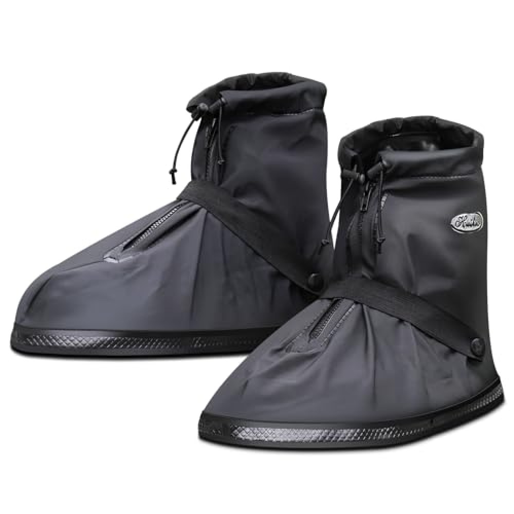 Amengsen Rain Overshoes Waterproof Shoes Boots Covers Footies Mudsavers Feet Gaiters Men Women for Rain Snow Mud Sand Dust (Black, 3XL)