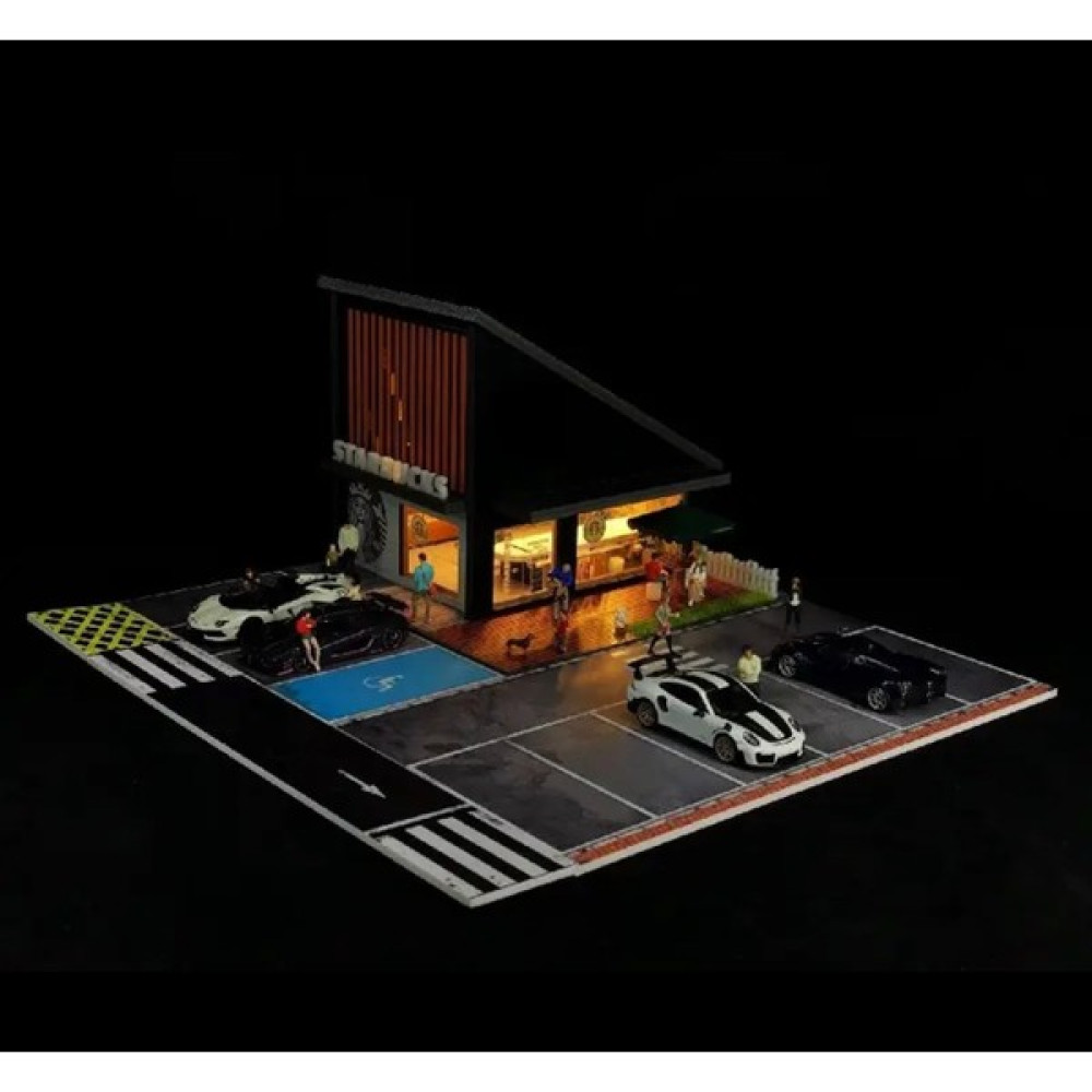 American Diorama Diorama 1:64 Otopark LED Aydınlatmalı Kahve Dukkani Oyuncak Araç Fiyatı