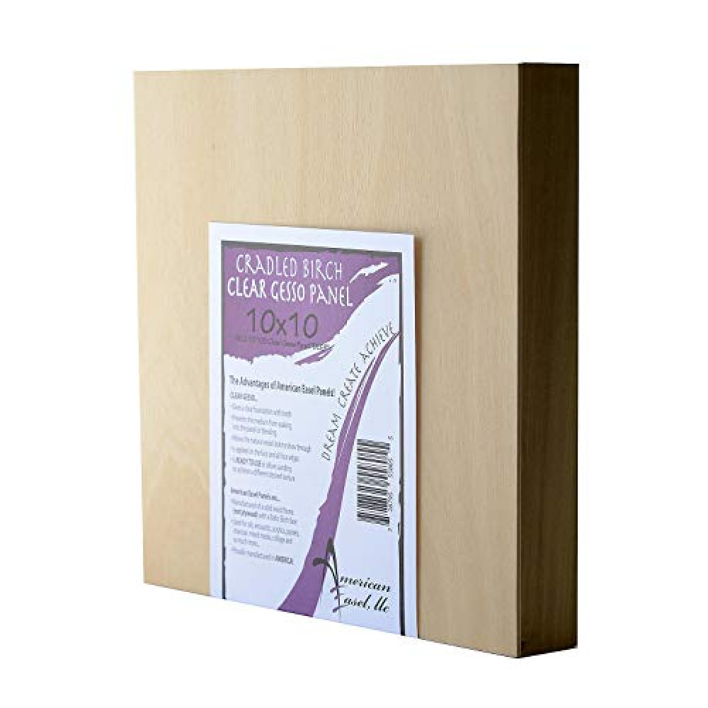 American Easel Wood 10-inch x 10-inch Clear Gesso Primed Painting Panel