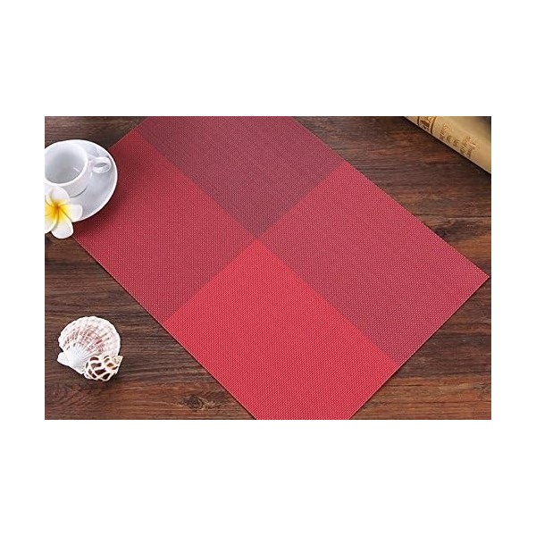Amerikan Servis Sunum Altlığı 4 Adet Kaymaz Isıya Dayanıklı Leke Tutmaz Yıkanabilir Pvc 45 x 30 cm - Kırmızı Runner Fiyatı