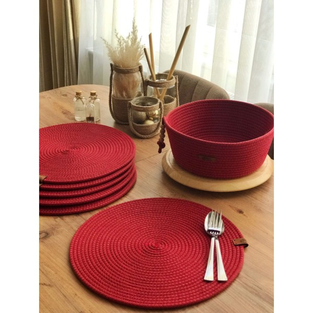 Amerikan Servis Supla Takımı Amerikan Servis - Kırmızı - 35 x 35 cm Amerikan Servis Fiyatı