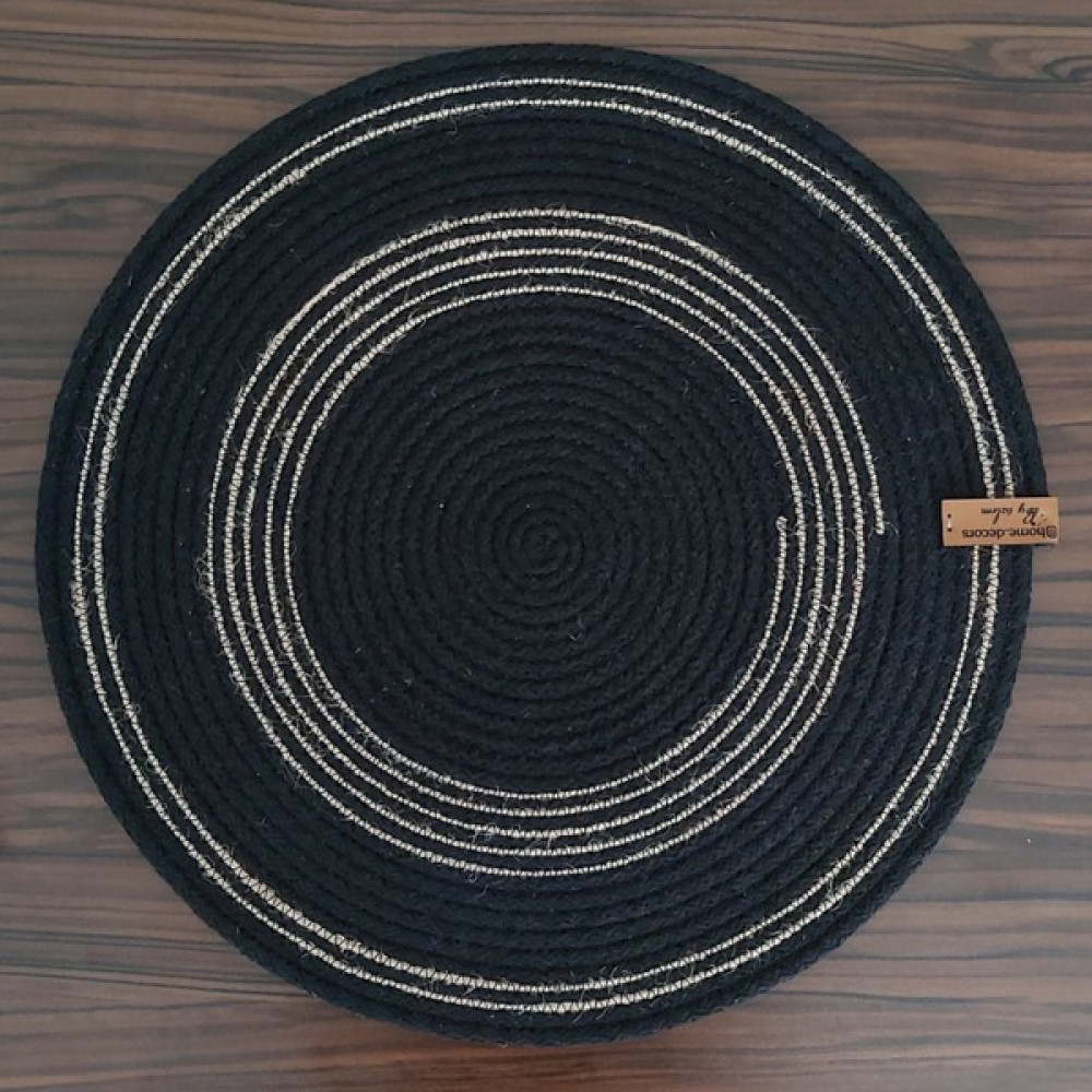 Amerikan Servis Supla Takımı Tabak Altlığı Mutfak Hasır Sepet Sunum Hediye 33X33CM - 33 x 33 cm - Gri - Siyah Amerikan Servis Fiyatı