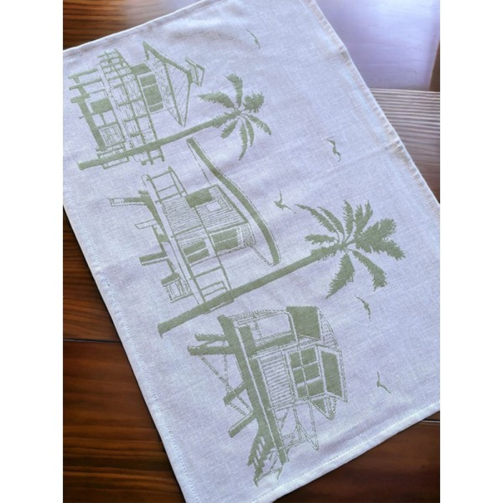Amerikan Servisi - Yeni Nesil Jakarlı 2 Adet My Sunny Home's - 35 x 52 cm - Beyaz - Yeşil Amerikan Servis Fiyatı