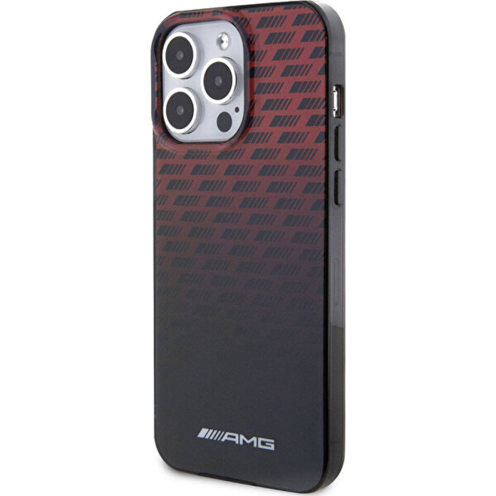 AMG iPhone 15 Pro Max Kılıf Amg Orjinal Lisanslı Çift Katmanlı Küçük Logolu Dörtgen Şerit Desenli Siyah Cep Telefonu Kılıfı Fiyatı
