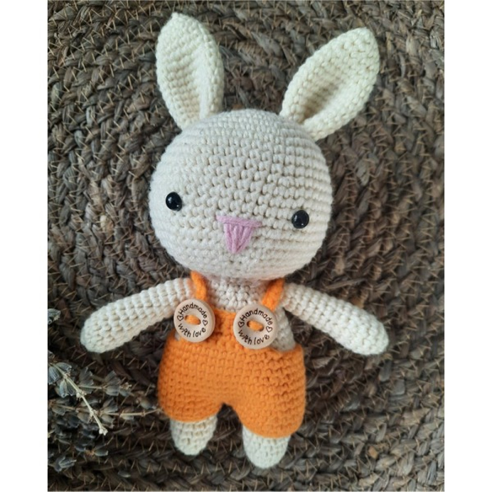 Amigurumi Örgü Organik Oyuncak Bebek Uyku Arkadaşı Vikvikli Sevimli Mini Tavşan Turuncu Bebek Oyuncakları Fiyatı