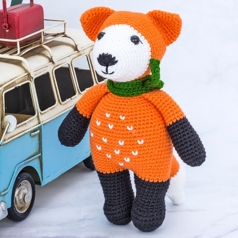 Amigurumi Turkey Sevimli Mister Fox Organik Oyuncak Tilki Uyku Arkadaşı Boyutları Y:17CM x G:12CM Oto Boyaları Fiyatı