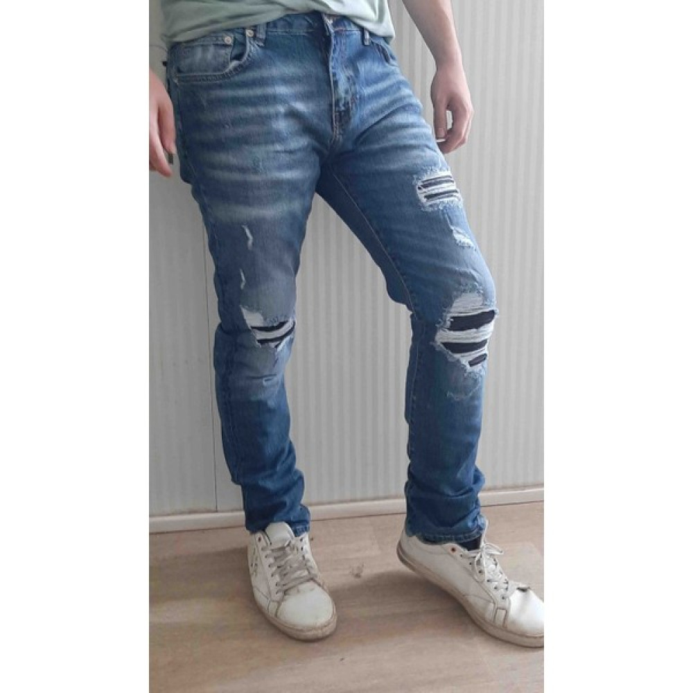 Amırı Denim Pamuklu Yırtık Detaylı Normal Bel Fit Cool Jeans Erkek Mavi Kot Pantolon Erkek Jeans / Kot Pantolon Fiyatı
