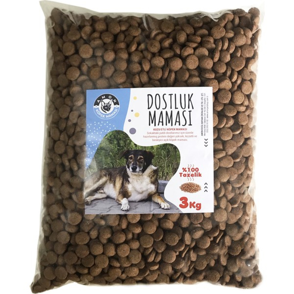 Amon Kuzulu Köpek Dostluk Maması 3 kg - Sokak Hayvanlarına Özel Kuzulu Köpek Maması Evcil Hayvan Ürünleri Fiyatı