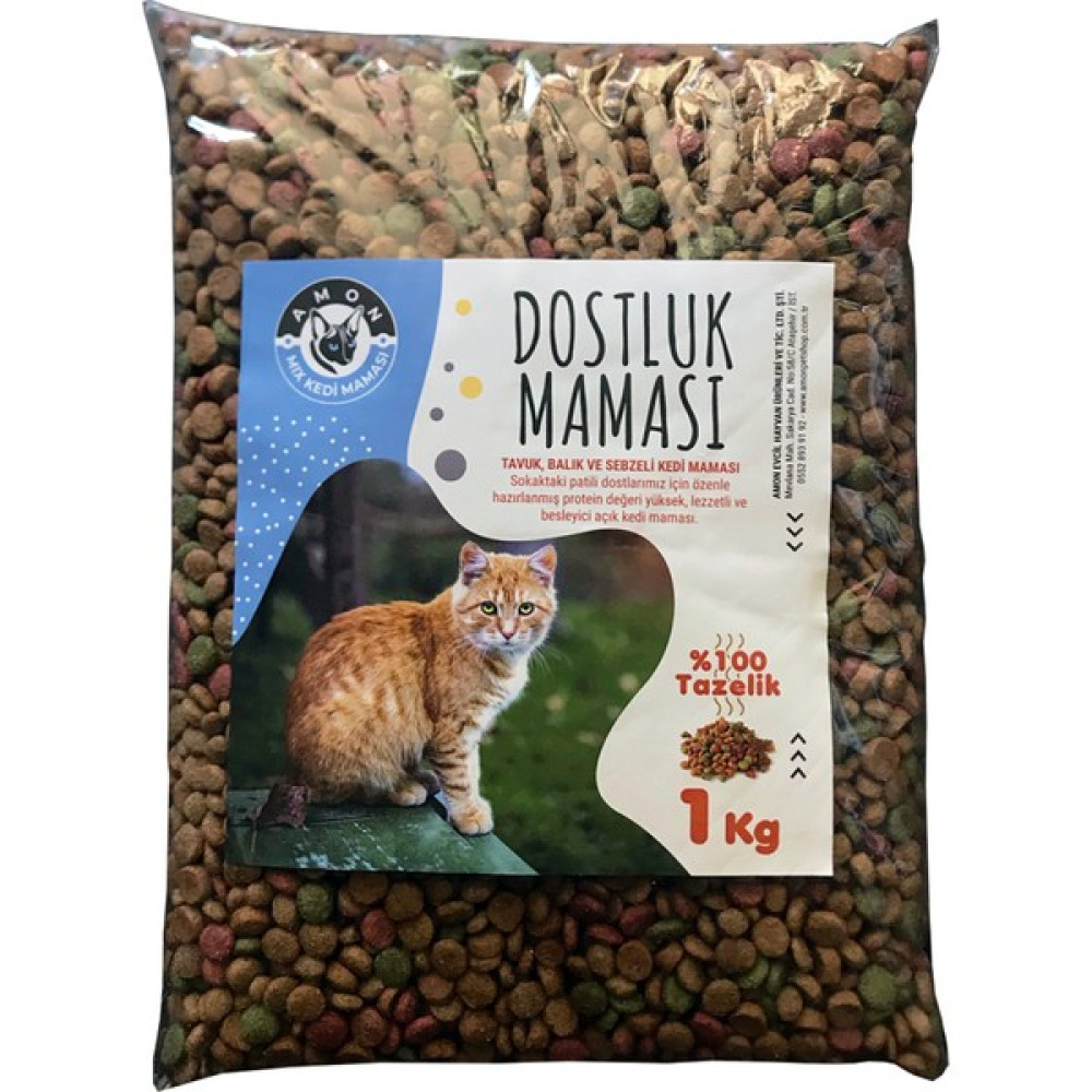 Amon Mix Kedi Dostluk Maması 1 kg - Sokak Hayvanlarına Özel Karışık Kedi Maması Evcil Hayvan Ürünleri Fiyatı