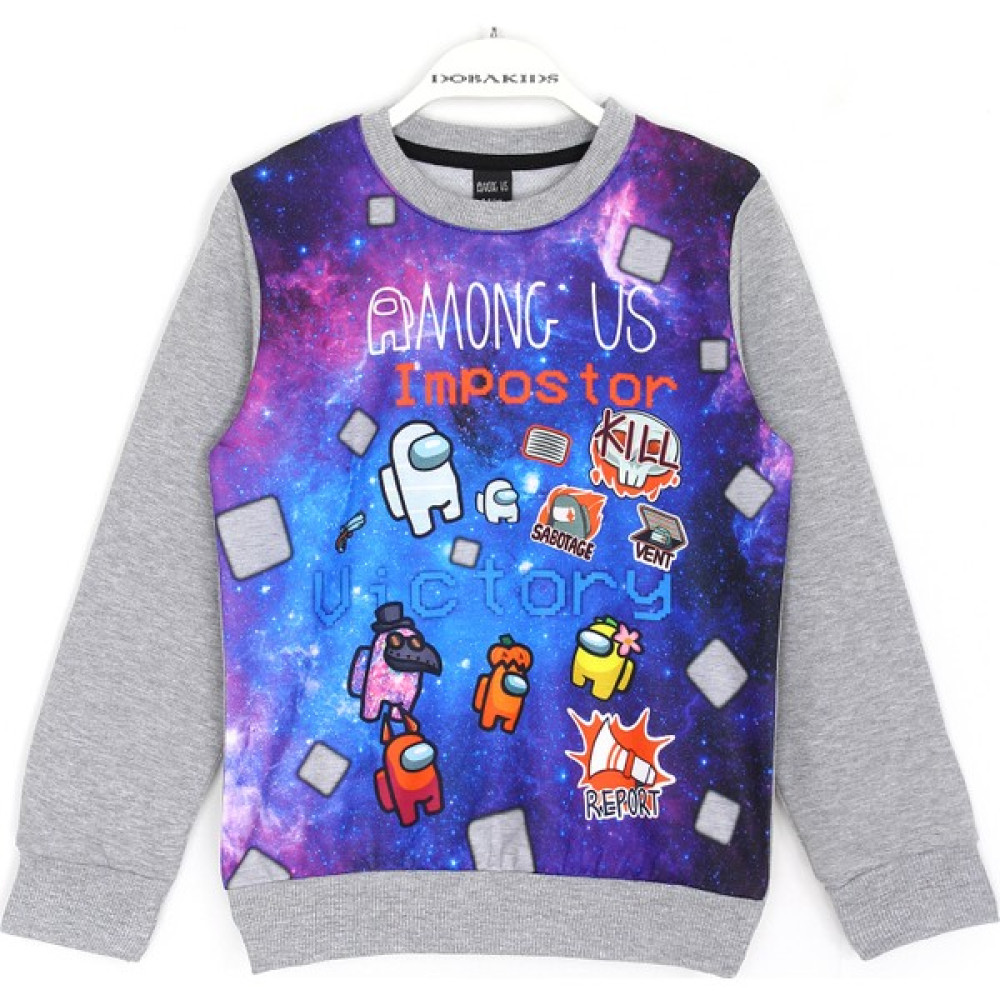 Among Us Erkek Çocuk Among Us Baskılı Sweat 5 - 14 Yaş Gri 001-0001673 Erkek Çocuk Sweatshirt Fiyatı