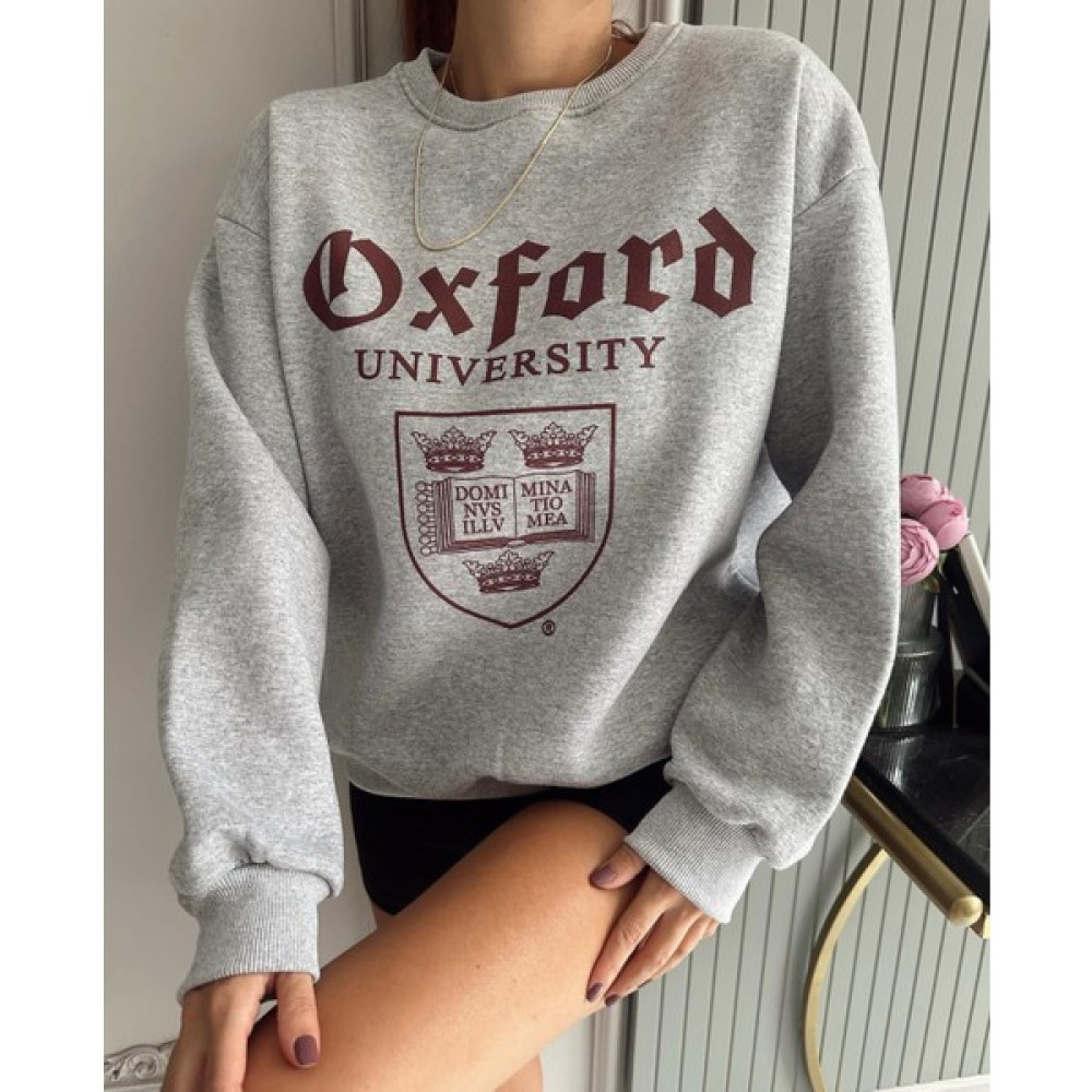 Amor Face Özel Tasarım Oxford Baskılı %100 Pamuk 3 Iplik Şardonlu Oversize Kadın Sweatshırt Bayan Sweatshirt Fiyatı