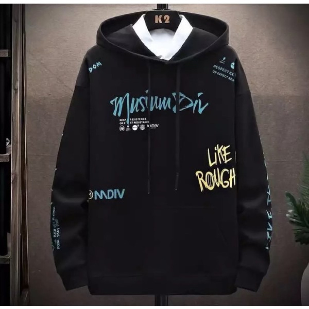 Amor Man Büyük Beden Kapüşonlu Karma Motto Yazı Baskılı Oversize %100 Pamuk Erkek Hoodie-Sweatshirt Erkek Sweatshirt Fiyatı
