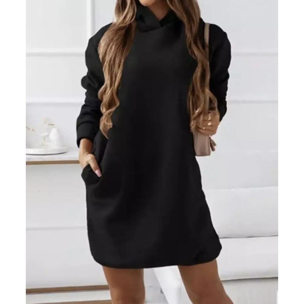 Amor Man Kapüşonlu Pamuk Tam Kışlık Oversize Spor Kadın Hoodie Elbise Elbise Fiyatı