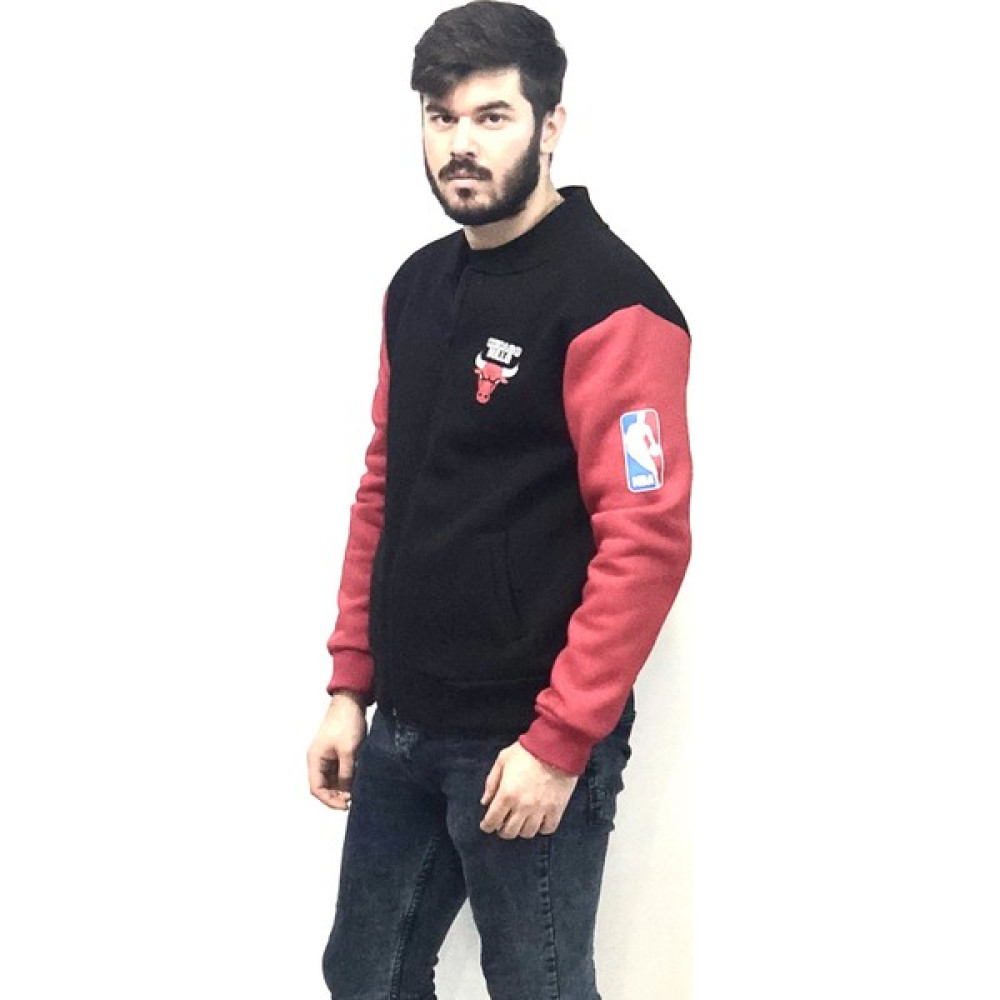 Amor Man Kolej Yaka Chıcago Bulls Fermuarlı 4 Iplik Kalın Tam Kışlık Iç Komple Pamuk Erkek Sweatshırt-Mont Erkek Mont Fiyatı