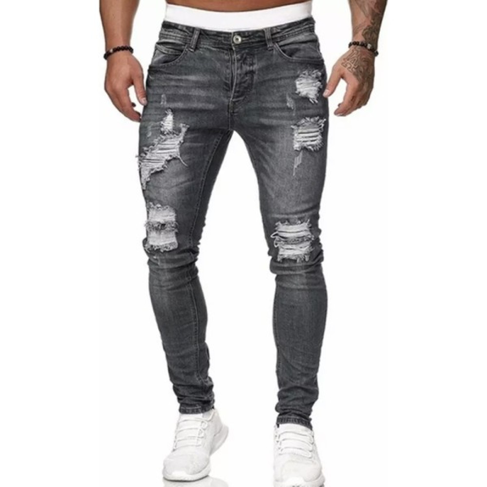 Amor Man Özel Tasarım Çoklu Yırtık Detaylı Likralı Slim Fit Yazlık Slim Fit Marjinal Erkek Jeans Kot Pantolon Erkek Jeans / Kot Pantolon Fiyatı