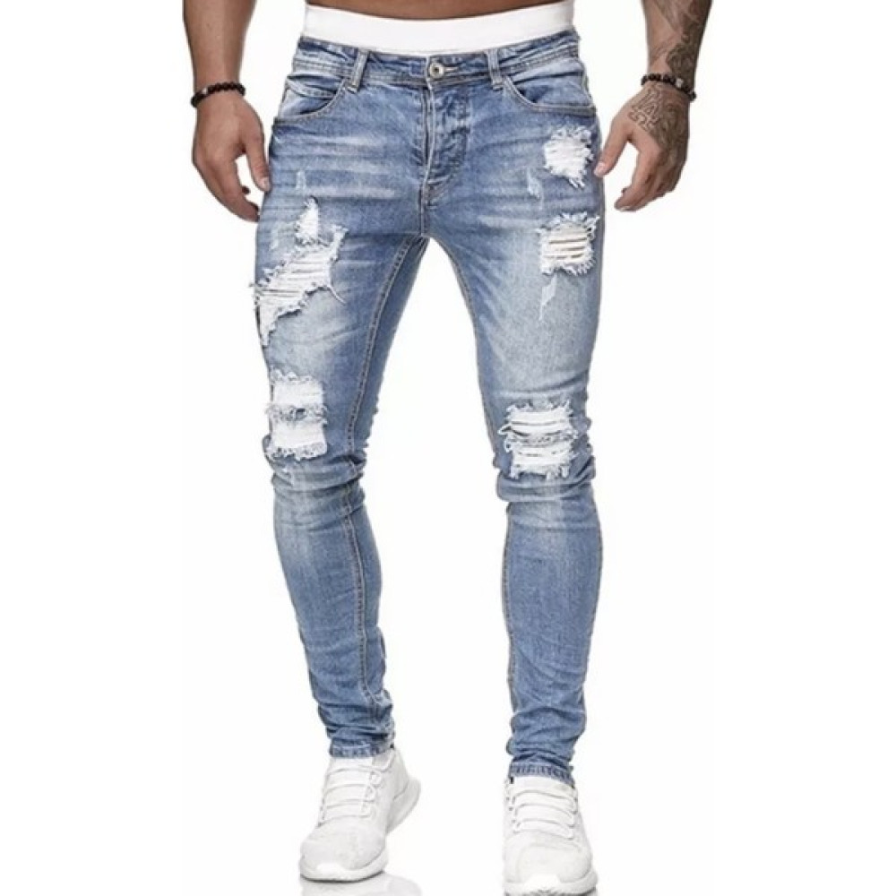 Amor Man Özel Tasarım Çoklu Yırtık Detaylı Likralı Yazlık 5 Cep Marjinal Sexy Erkek Jeans Kot Pantolon Erkek Jeans / Kot Pantolon Fiyatı
