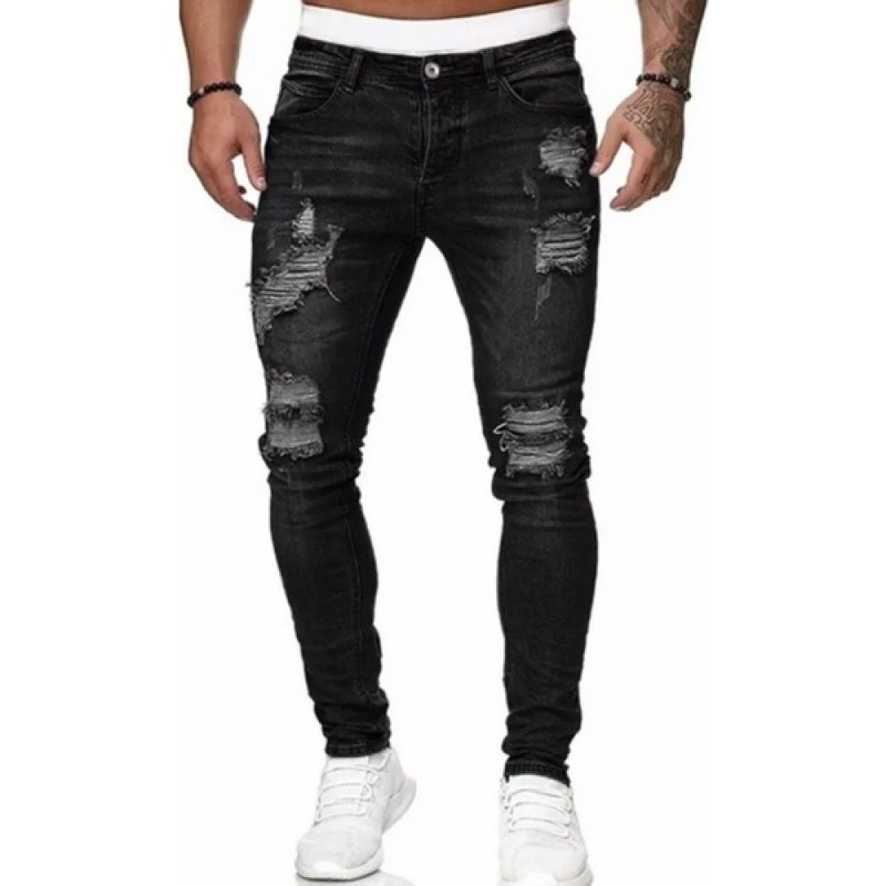Amor Man Özel Tasarım Çoklu Yırtık Detaylı Likralı Yazlık Slim Fit Marjinal Erkek Jeans Kot Pantolon Erkek Jeans / Kot Pantolon Fiyatı