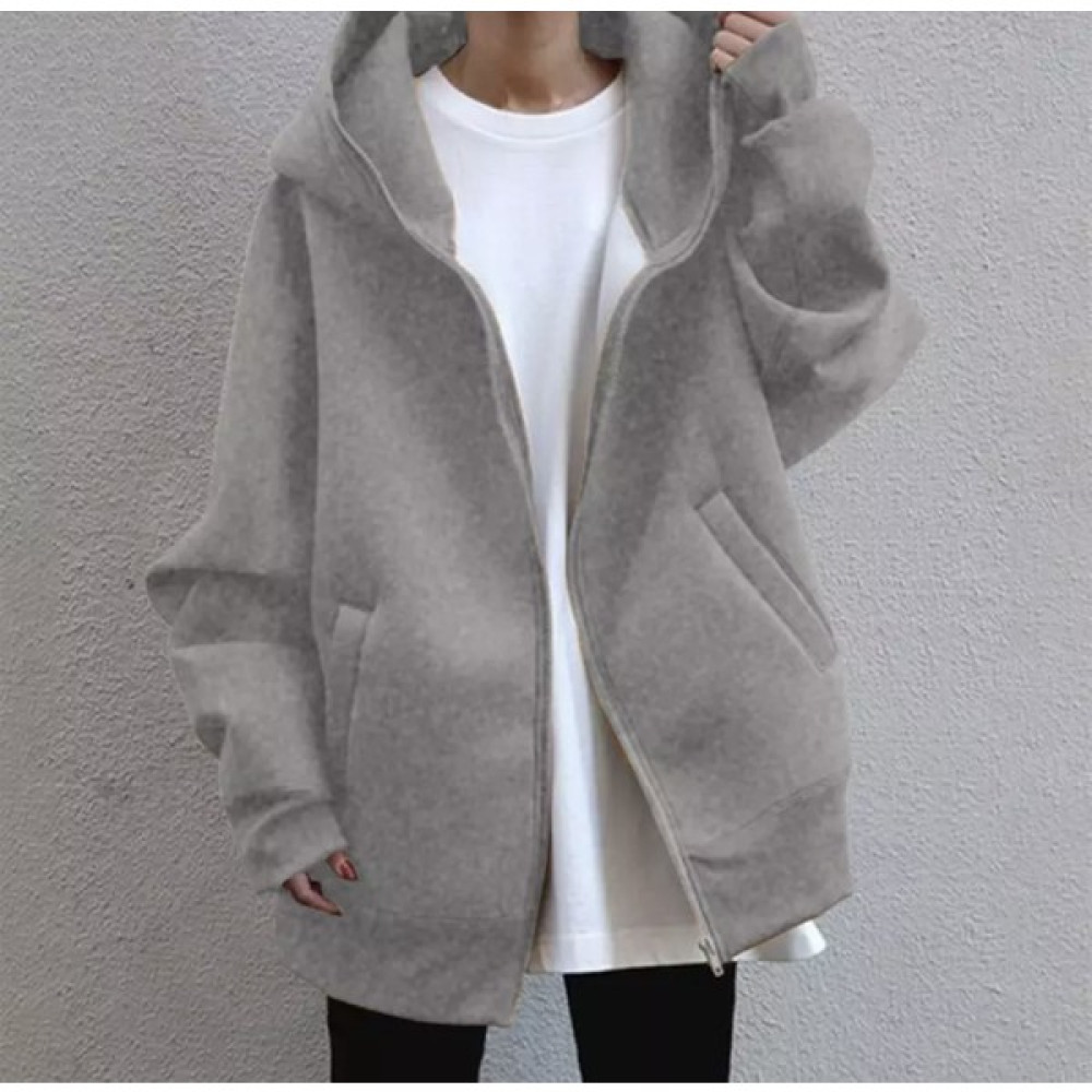 Amor Man Özel Tasarim Kapüşonlu Tam Fermuarli %100 Pamuk Süper Oversize Kalin Kadin Sweatshirt Bayan Ceket Fiyatı